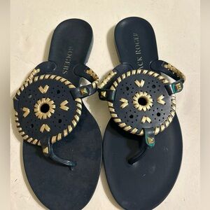 JACK ROGERS Sandals Flip Flops
Navy Thong Jelly Rubber size 8